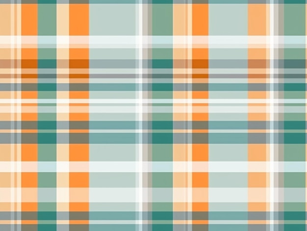 A plaid pattern with orange, green, and white stripes.