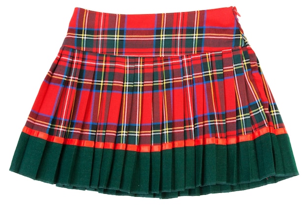 Plaid red feminine skirt