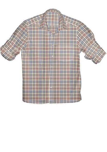 A plaid shirt with a white background