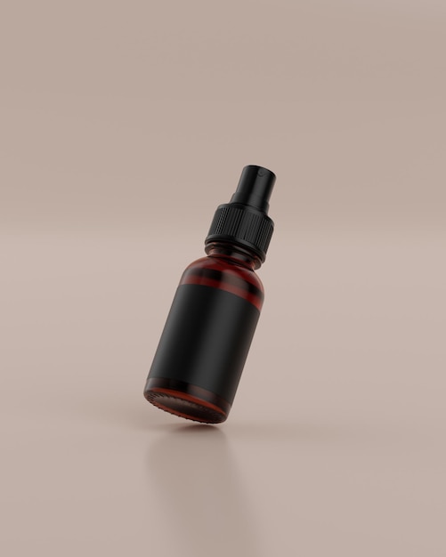 The plain amber packaging spray bottle of a skincare product