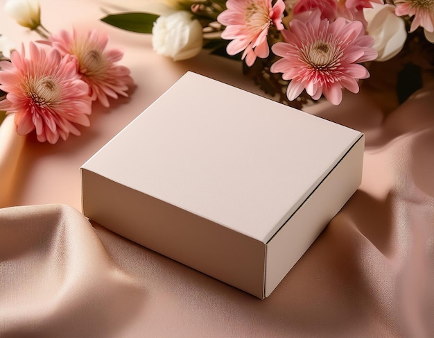 plain box mockup with soft background