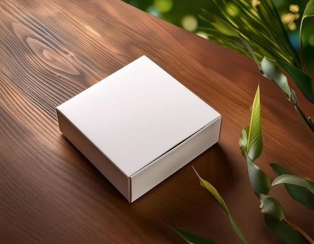 plain box mockup with soft background