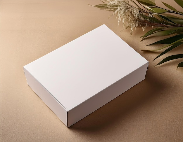 plain box mockup with soft background