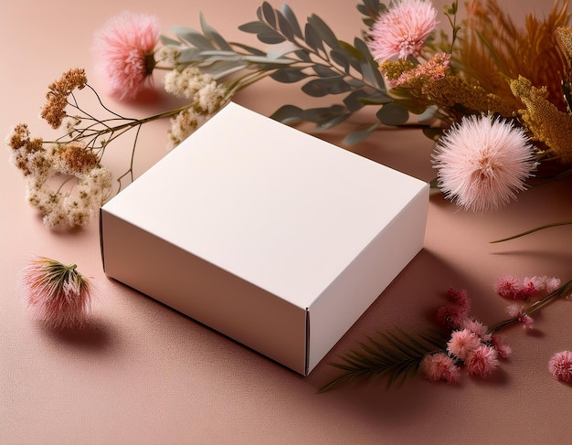 plain box mockup with soft background