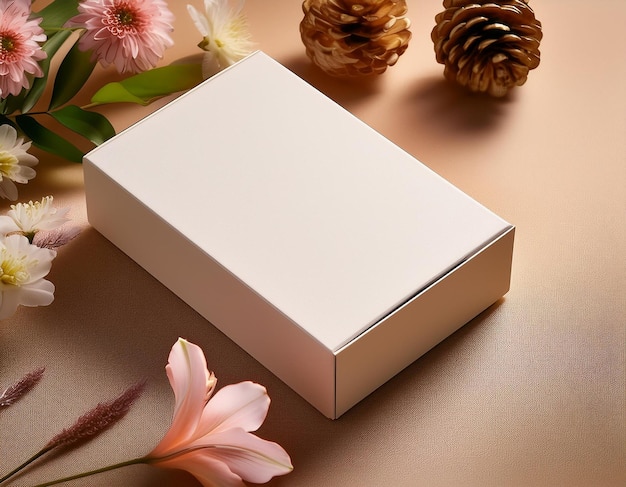 plain box mockup with soft background