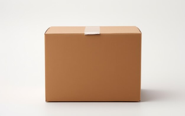 Plain Cardboard Box Display on a White background