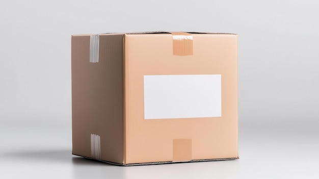 Photo a plain cardboard box with tape ideal for shipping or storage perfect for organizing items or packaging products