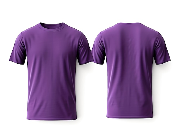 plain purple tshirt mockup design front and back view generative ai