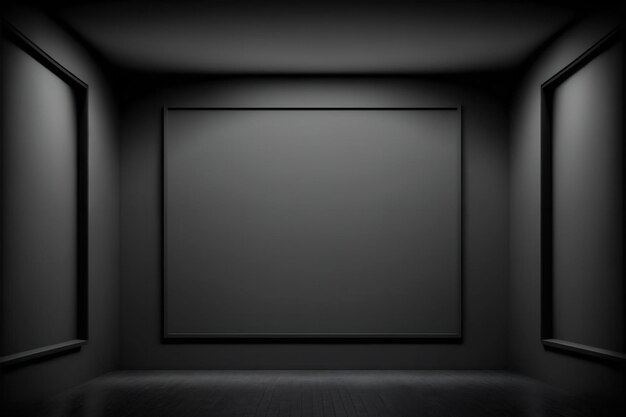 Plain solid black room creative digital illustration painting