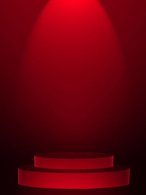 Plain studio red and white background