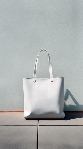 Plain tote bag for mockup sunny view