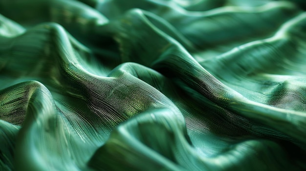 Photo plain wave luxuries green of fabric