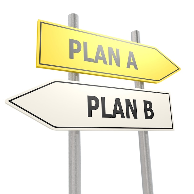 Plan A B road sign