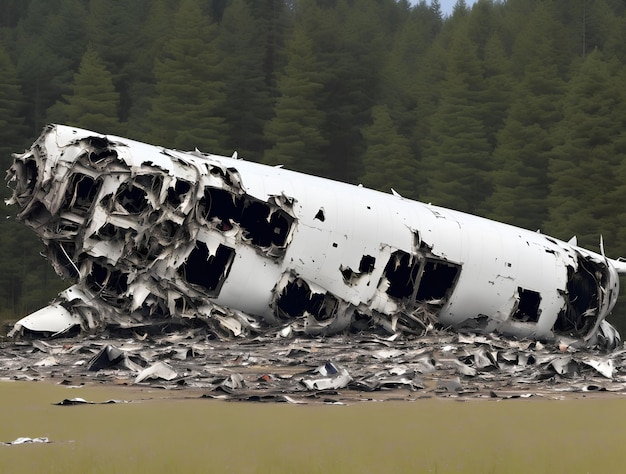 Plane crash site generative art by AI