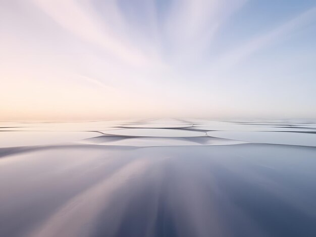 Photo a plane is flying over the ocean and the sky is pink and blue