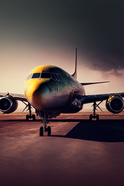 A plane on the runway with the word airport on the front