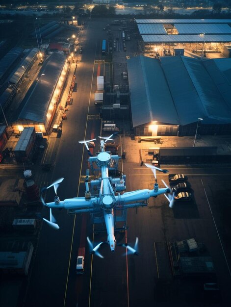 Photo a plane with the letter n on it is flying over a city