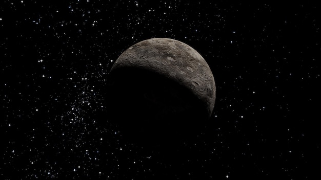 Planet ceres 3d Fictional planet with stars