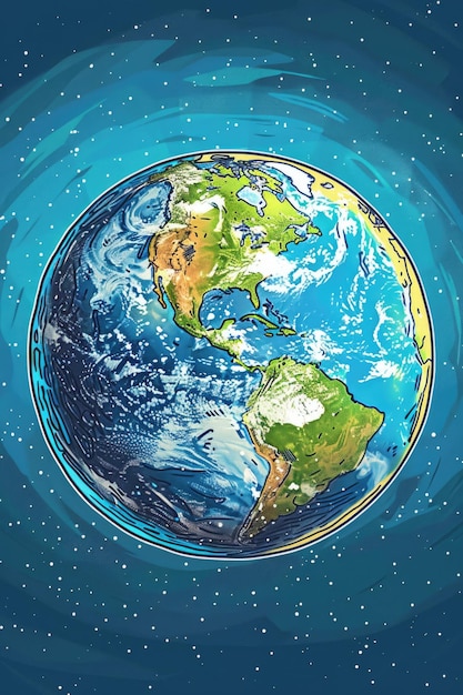 Planet earth in cartoon style