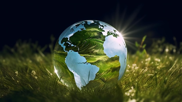 Planet earth Concept of earth day environmental day or world nature conservation day