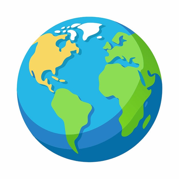 Planet Earth globe with world map Ecology concept 3d vector icon Cartoon minimal style