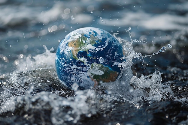 planet earth made of water