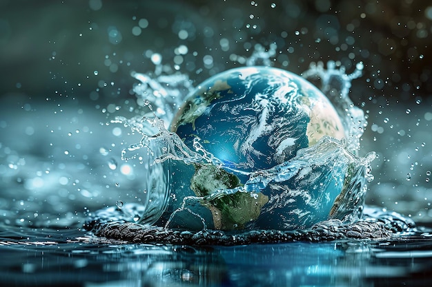 planet earth made of water