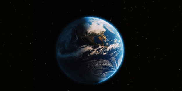 Planet Earth with star backgrounds