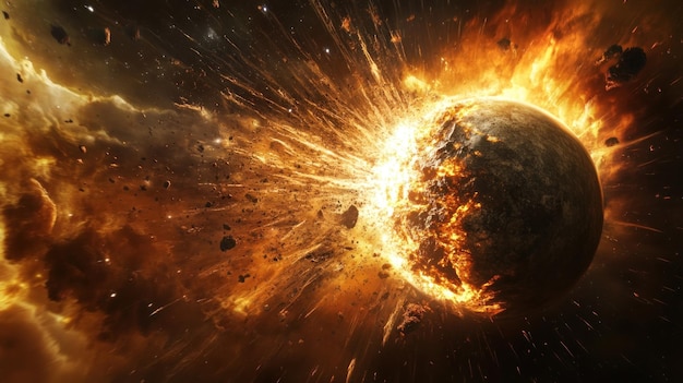 A Planet Explodes in a Fiery Cosmic Catastrophe