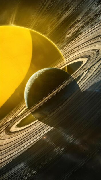 Photo a planet in a ring with the sun shining through it