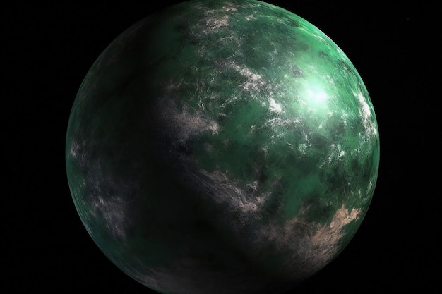 A planet in space against a black background