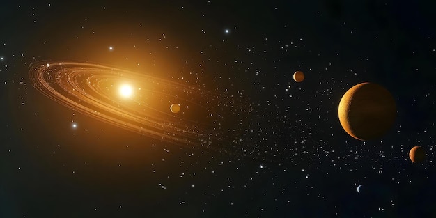 Planetary system with orbits and planets