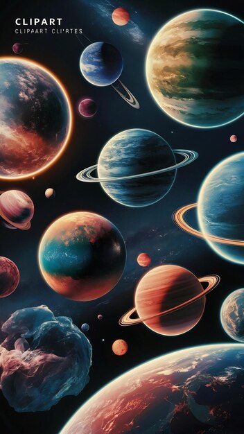 Planets clipart background