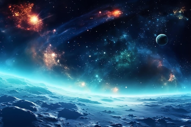 planets galaxy outer space background