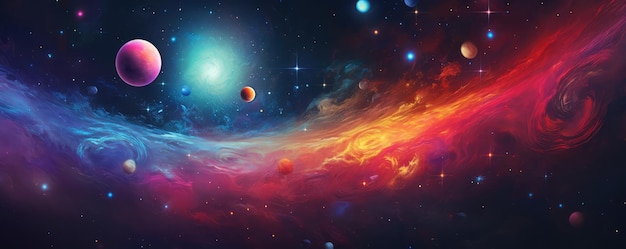 Planets and galaxy science fiction wallpaper Beauty of deep space Billions of galaxies