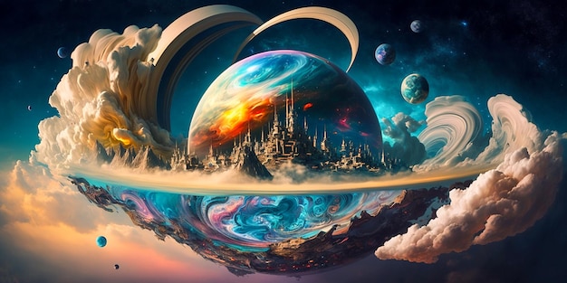 Planets and galaxy science fiction wallpaper Beauty of deep space