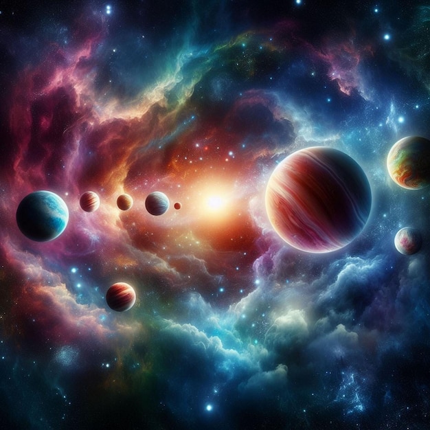 Planets of the solar system in the universe