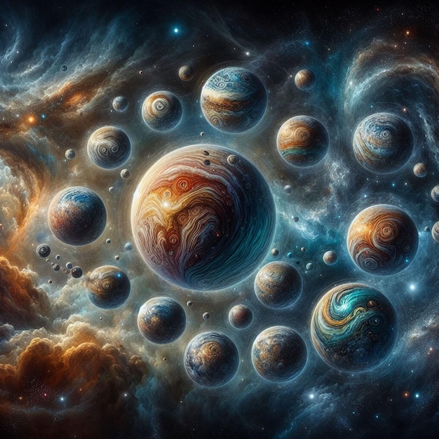 Planets of the solar system in the universe