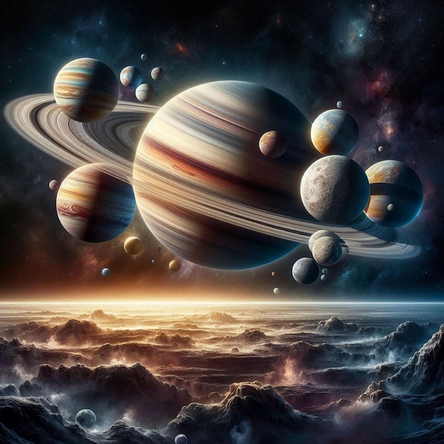 Planets of the solar system in the universe