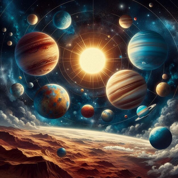 Planets of the solar system in the universe