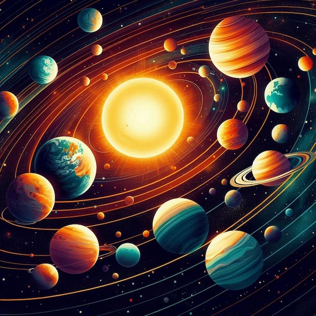 Planets of the solar system in the universe