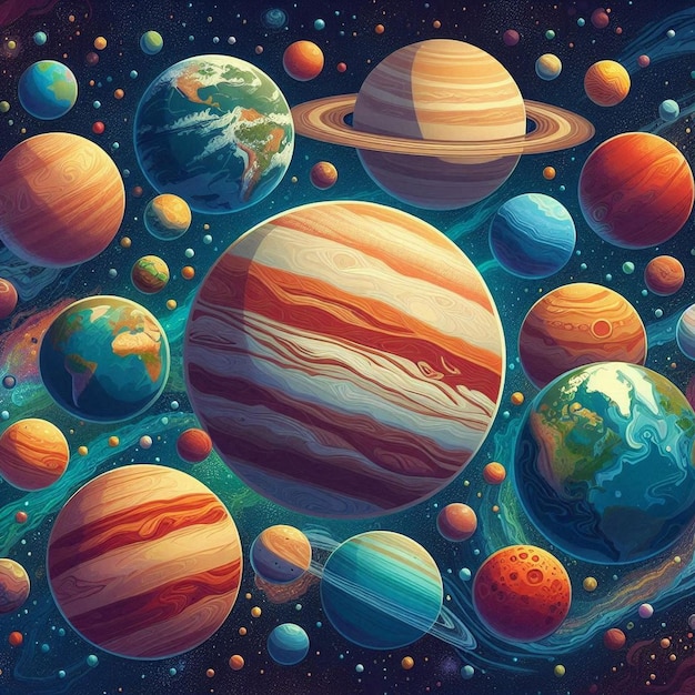 Planets of the solar system in the universe