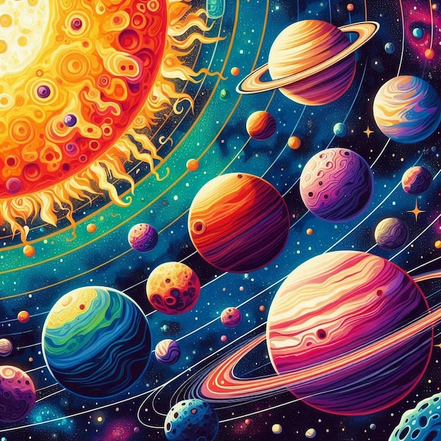 Planets of the solar system in the universe