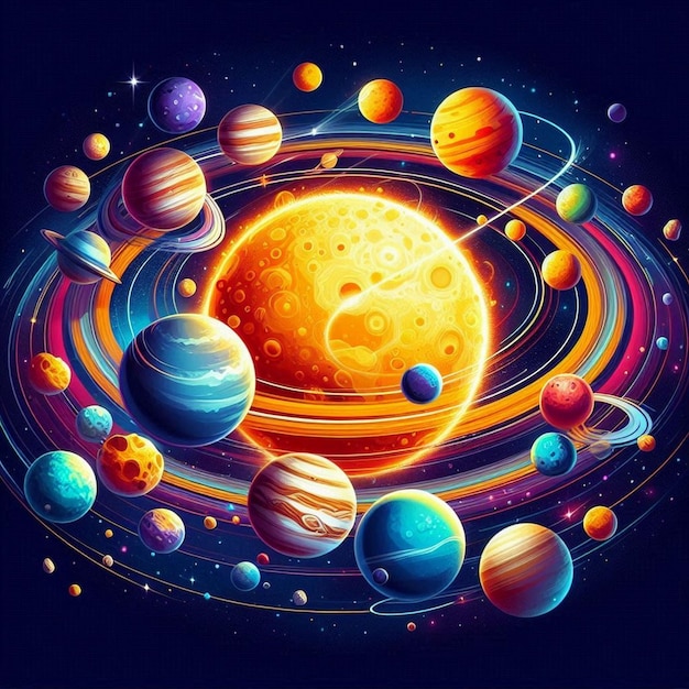 Planets of the solar system in the universe