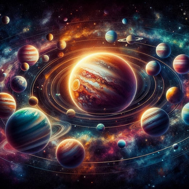 Planets of the solar system in the universe