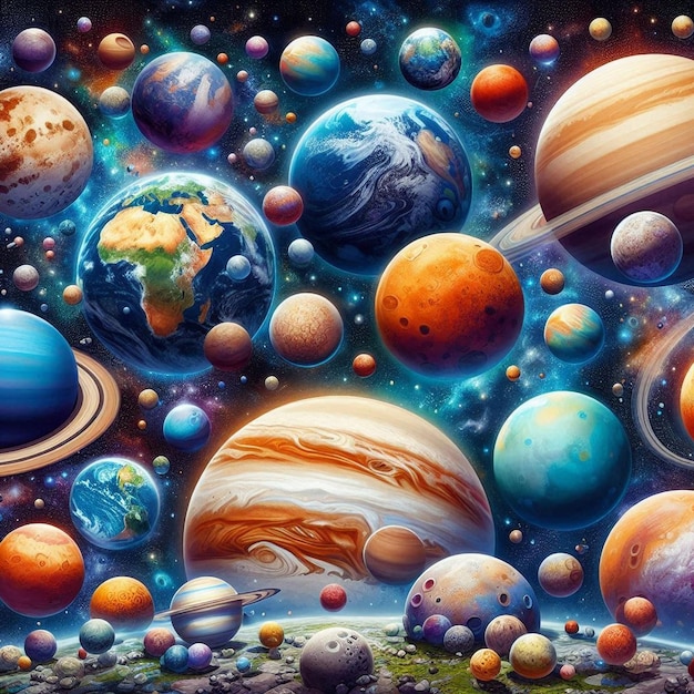 Planets of the solar system in the universe