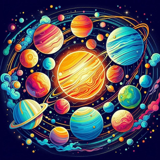 Planets of the solar system in the universe