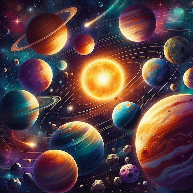 Planets of the solar system in the universe