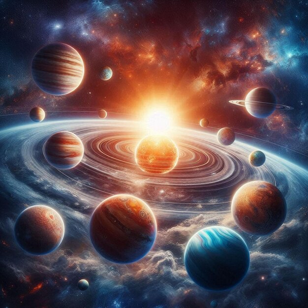 Planets of the solar system in the universe