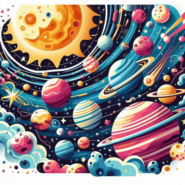 Planets of the solar system in the universe